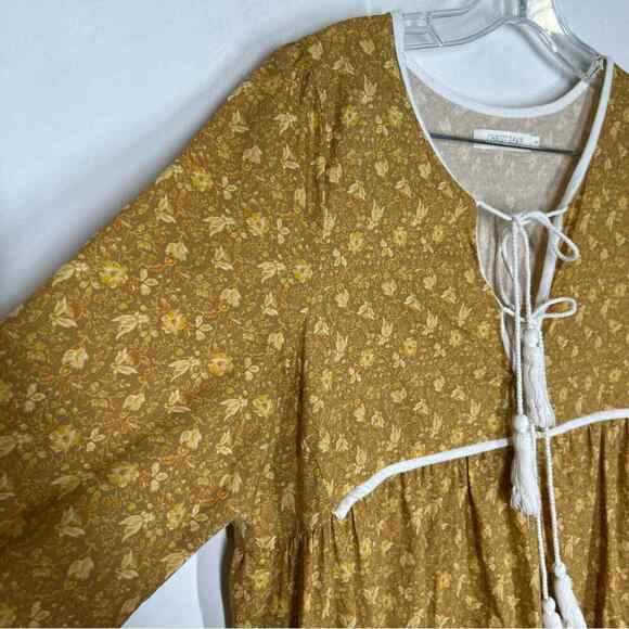 Christy Dawn Sz LP Petites Womens The Paloma Floral Dress Tiered Midi - Picture 5 of 8